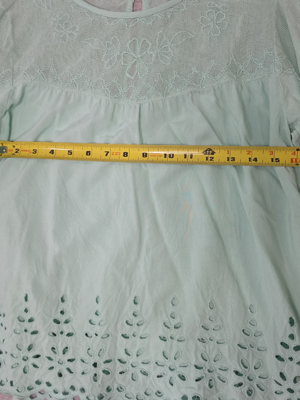 Jessica Simpson Mint Eyelet Embroidered Tunic Perfect For Summer Or Fall Size Sm - Picture 7 of 9